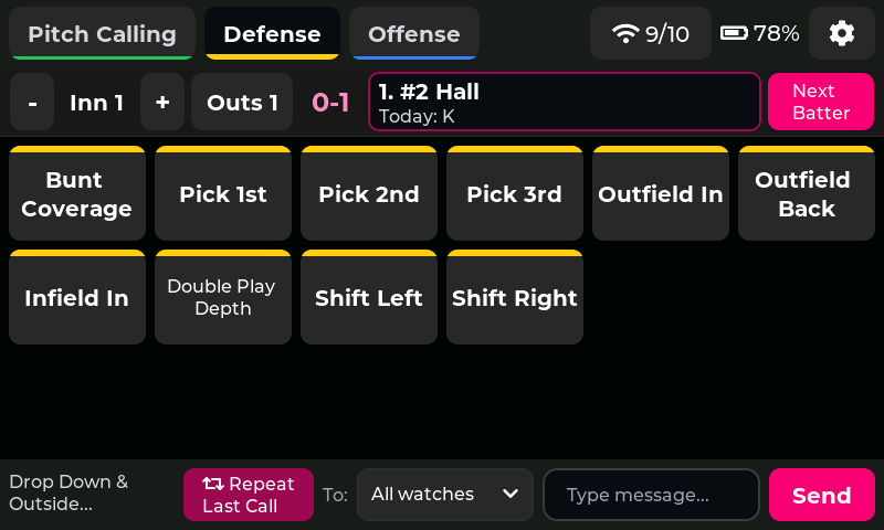 Coach unit defense calls tab